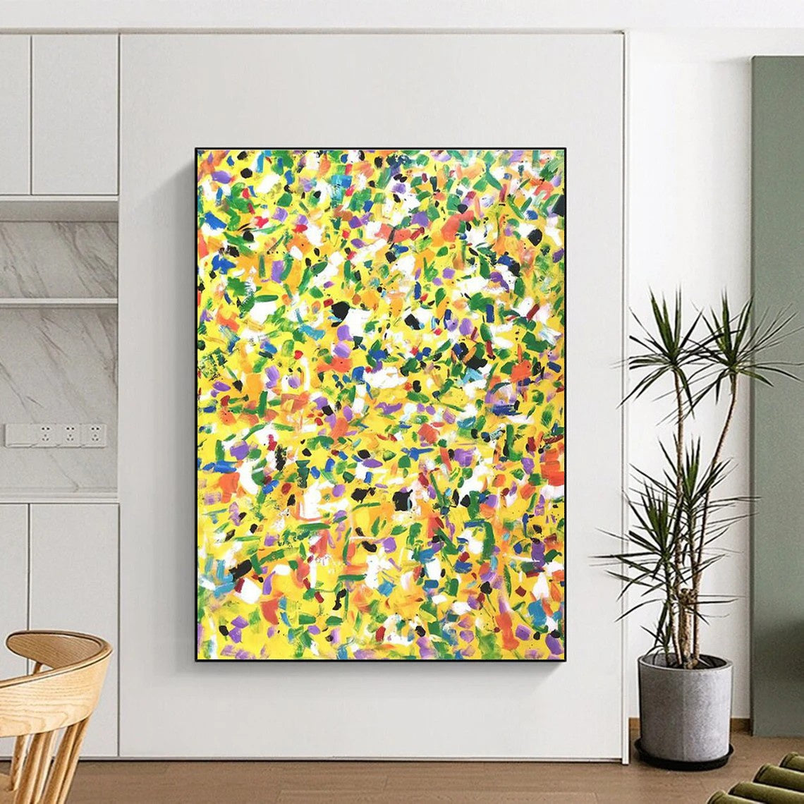 Large - Scale Abstract Colorful Splash Art for Living Room & Gallery DLZ2271
