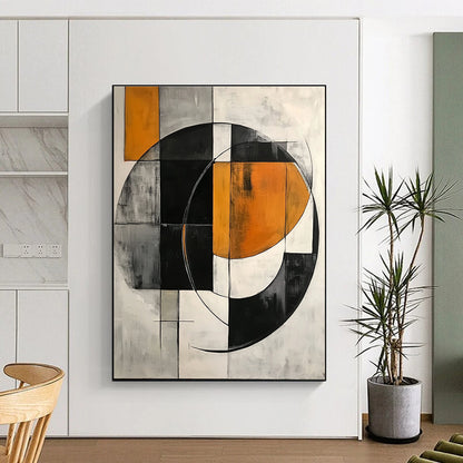 Orange - Accented Geometric Circle for Creative Studio & Contemporary Art Gallery STSC221