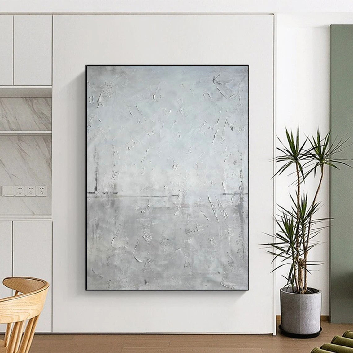 Minimalist Gray - Texture Abstract Art for Modern Living Room & Gallery Corridor DLZ2281
