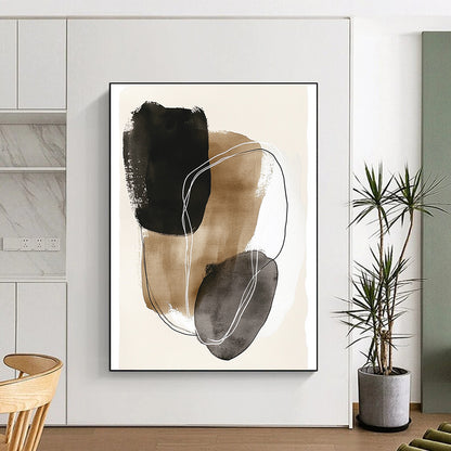 Abstract Ink Shapes Bohemian - Style Art for Eclectic Home Living Room & Creative Home Office STSC1459