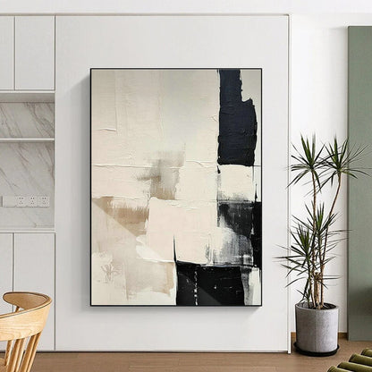 Beige - Black Geometric Art for Modern Home Entryway Statements DLZ0212