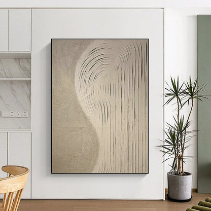 Light Brown Wavy Abstract Art for Spa Retreat & Zen - Inspired Home DLZ1855