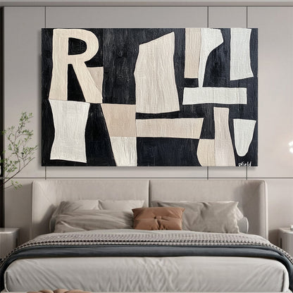 Abstract Letter Collage Art for Literary Café & Modern Home Office SC427