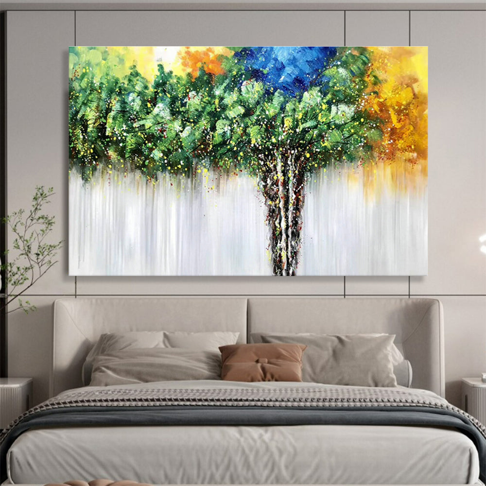Colorful Tree Painting for Bohemian - Style Living Rooms DLZ2560