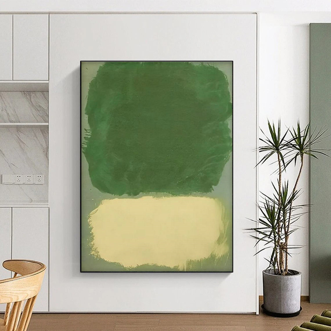 Green - Beige Minimalist Art for Eco - Friendly Home & Modern Office DLZ2343