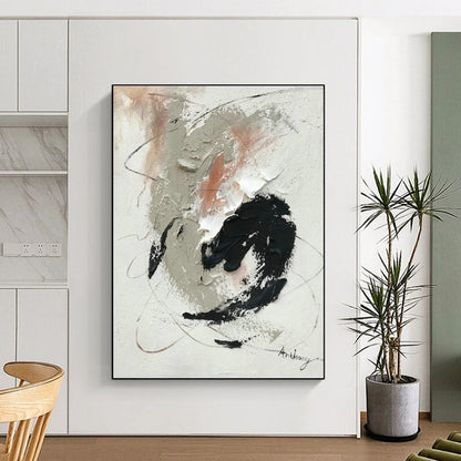Gray - Black - White Abstract Art for Minimalist Gallery & Urban Apartment DLZ0819
