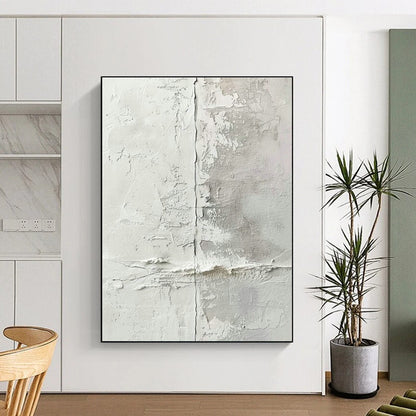 Gray - White Textured Abstract Art for Industrial - Chic Loft & Minimalist Art Gallery DLZ1913