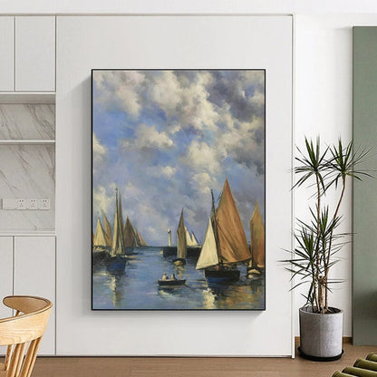 Sailboats on Calm Waters Art for Coastal Home & Yacht Club DLZ0620