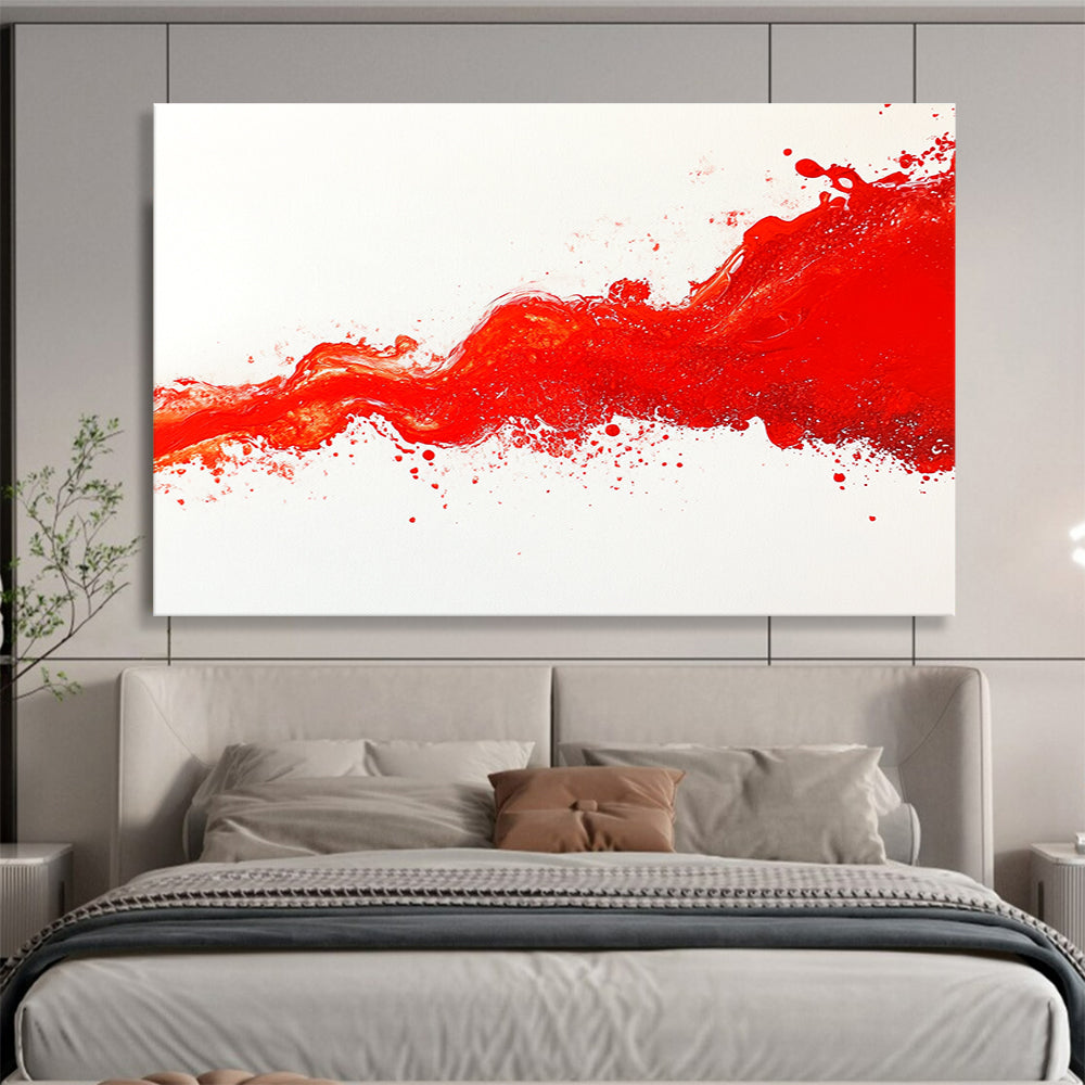 Red Splash Abstract Art for Trendy Nightclub & Bold Art Gallery SC039