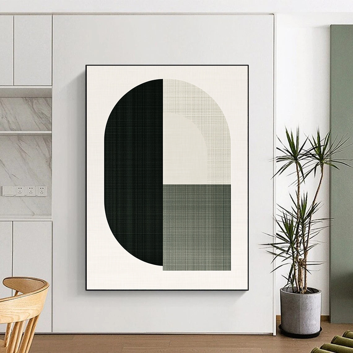Black and Beige Geometric Form for Industrial - Style Loft & Modern Art Space STSC1179