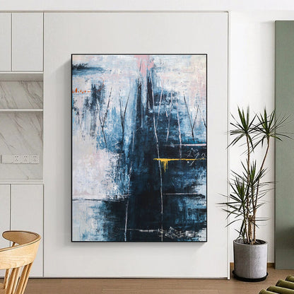 Blue - Pink - Gray Abstract Art for Art Gallery & Home Spa DLZ1118