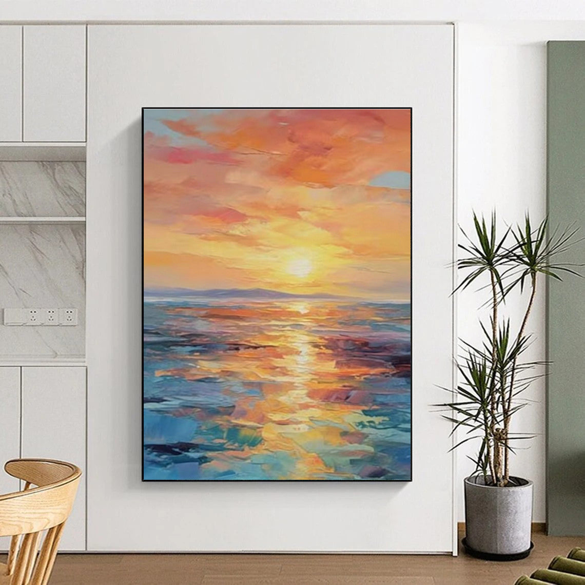 Sunset Ocean View Art for Coastal Home Bedroom & Beachfront Restaurant DLZ1533
