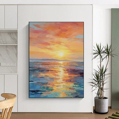 Sunset Ocean View Art for Coastal Home Bedroom & Beachfront Restaurant DLZ1533
