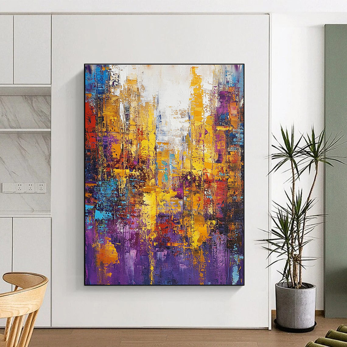 Colorful Abstract Cityscape for Modern Hotel Lobby & Urban Art Gallery STSC160