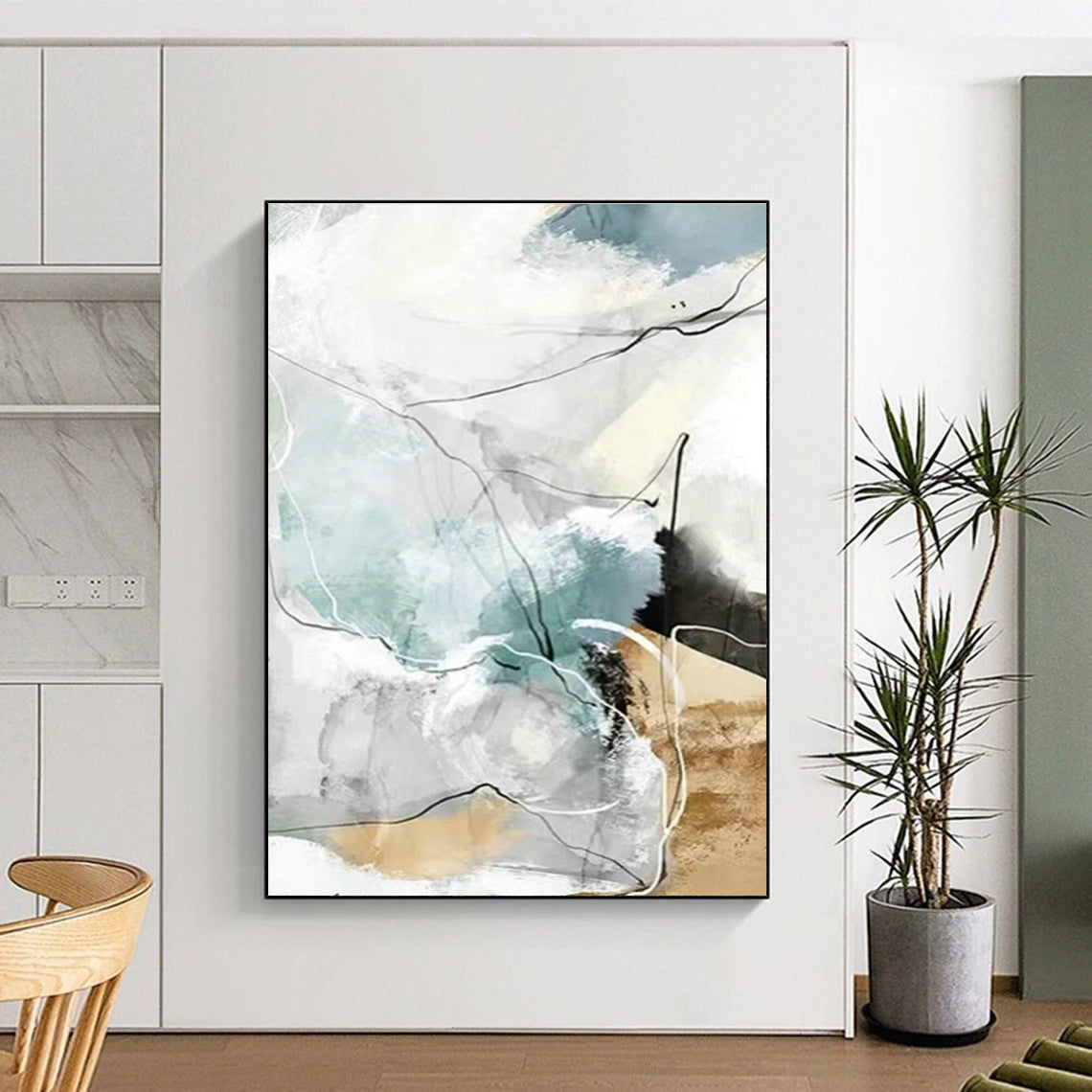 Pastel Line Abstract Art for Scandinavian Nursery & Light - Filled Café DLZ1344