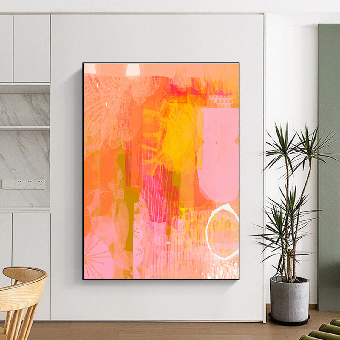 Coral - Toned Abstract Art for Bridal Boutique & Flower Market Café DLZ0642