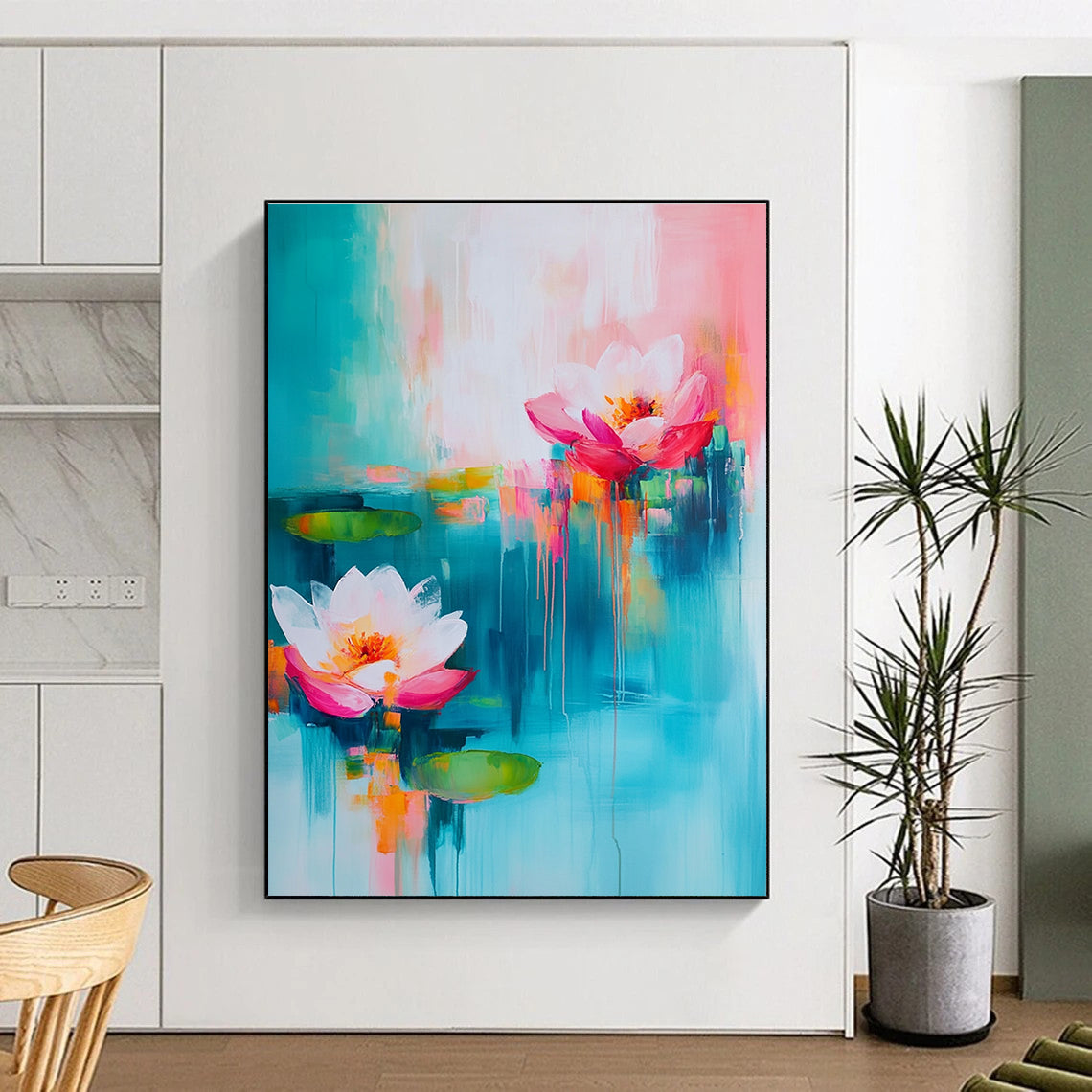 Dreamy Abstract Lotus Art for Spa & Bedroom STSC052