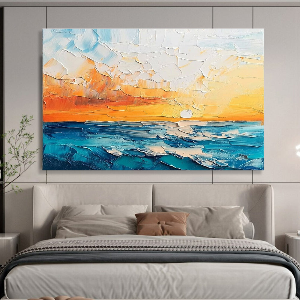 Textured Sea Sunset Art for Beachfront Restaurant & Nautical - Inspired Art Gallery SC132