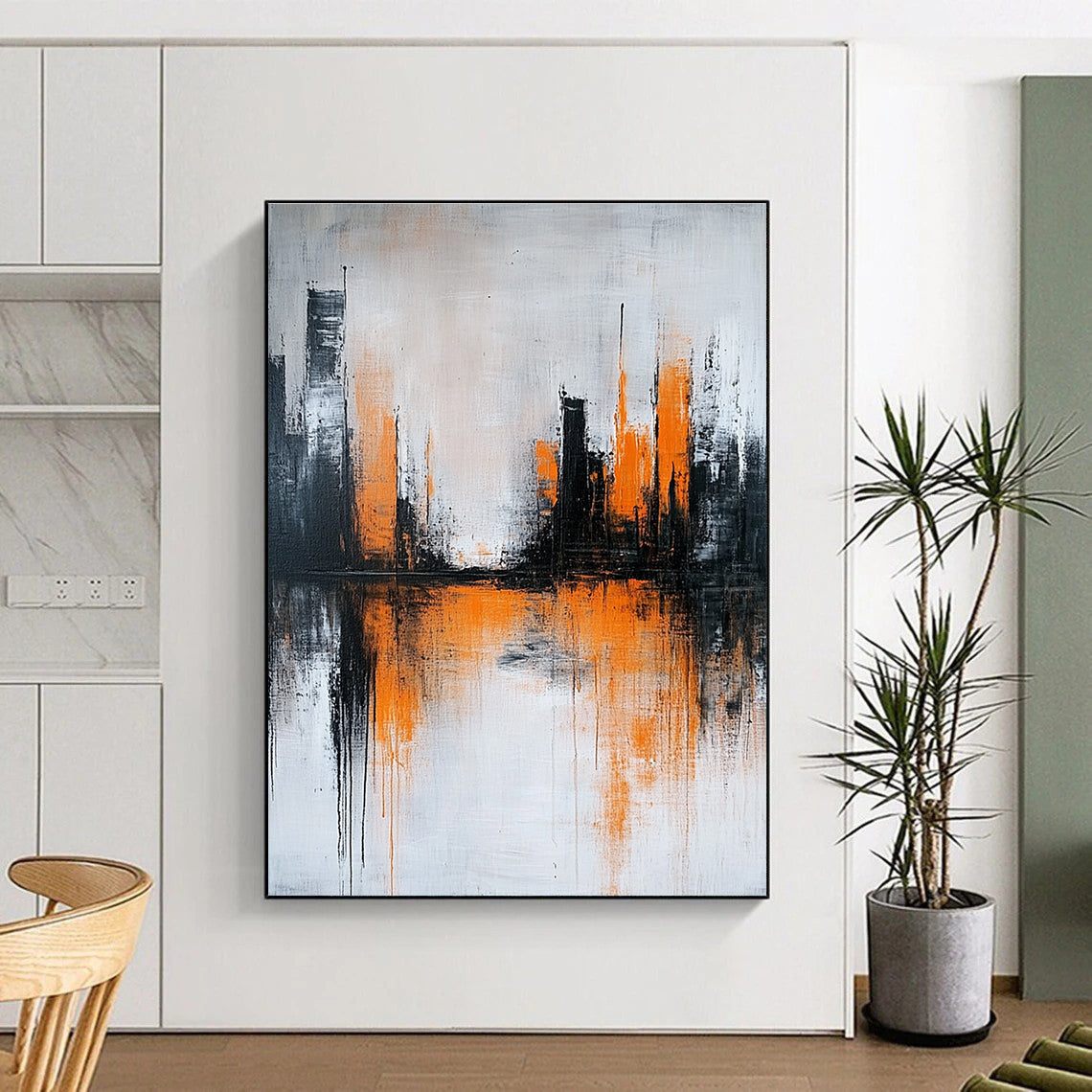 Orange - Highlighted City Reflection for Modern Dining Room & Art - Inspired Lounge STSC225