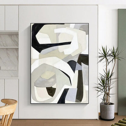 Gray - White Geometric Abstract Art for Minimalist Home & Creative Agency DLZ1148
