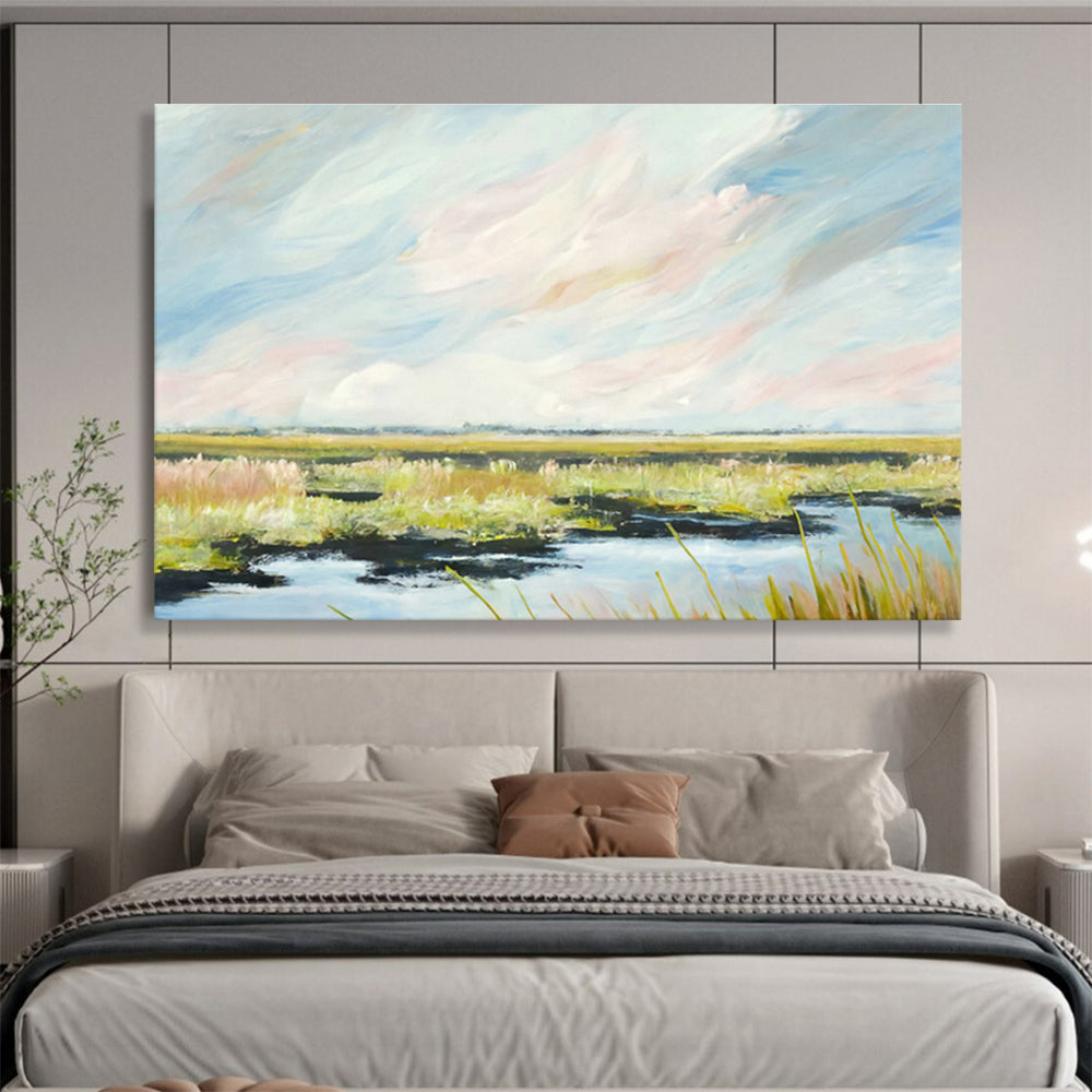 Serene Wetland Landscape Art for Nature - Lover’s Living Room DLZ3048