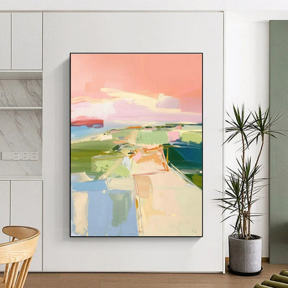 Pink - Hued Coastal Abstract for Romantic Rooftop Lounge & Feminine Home Office DLZ1577