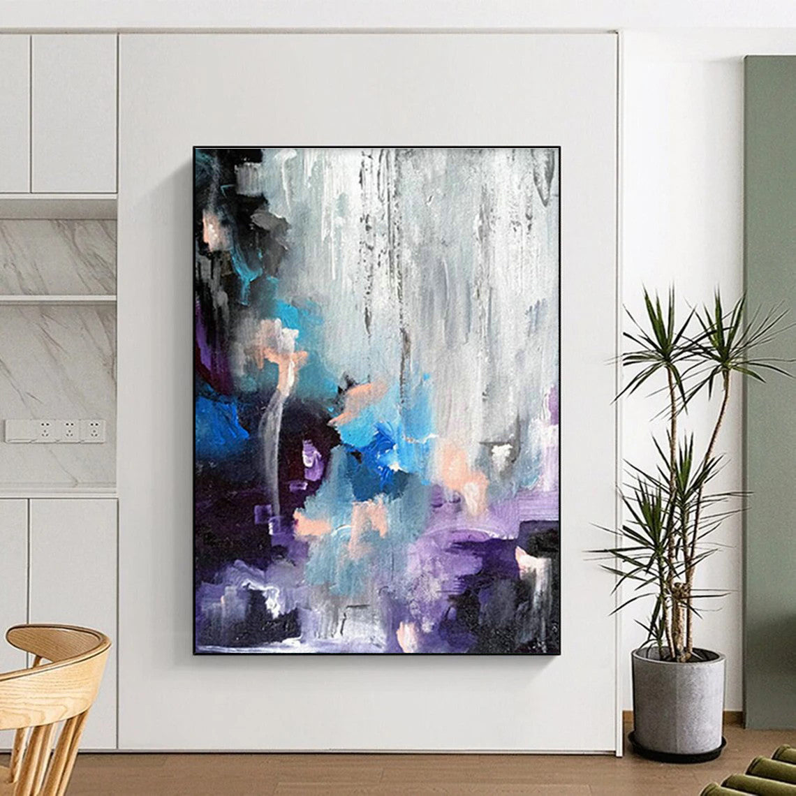 Blue - Purple Abstract Art for Rooftop Bar Lounge Spaces DLZ0069