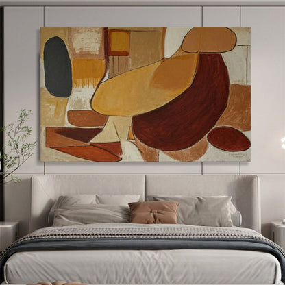 Brown - Yellow Minimalist Figure for Mid - Century Dining Areas DLZ2472