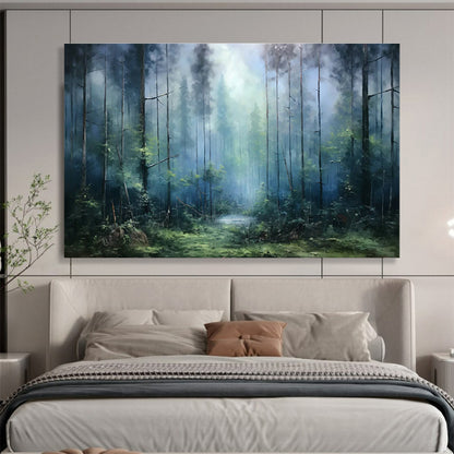 Misty Forest Landscape Art for Nature - Lover’s Cabin Bedroom Walls DLZ3253