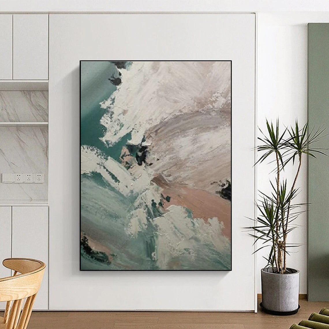 Abstract Coastal Waves Art for Surf Shop Lounge & Coastal Airbnb DLZ0876