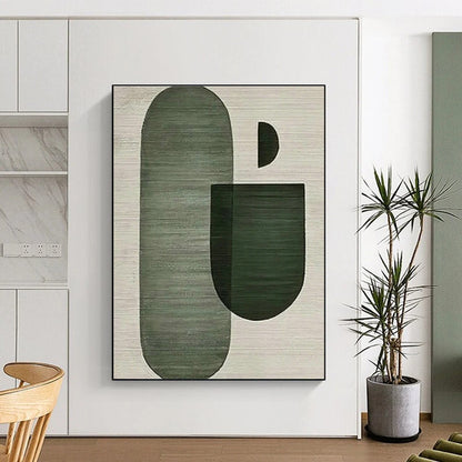 Green - Gray Geometric Abstract Art for Scandinavian Home & Design Studio DLZ1139
