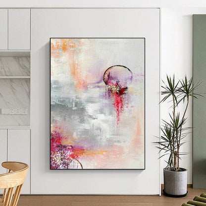 Pink - Purple Abstract Art for Bridal Suite Bedroom Walls DLZ0038