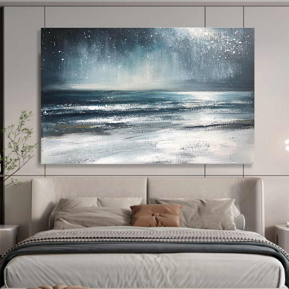 Starry Night Over the Ocean Art for Nautical - Themed Bedroom & Astronomy Lover’s Lounge SC412