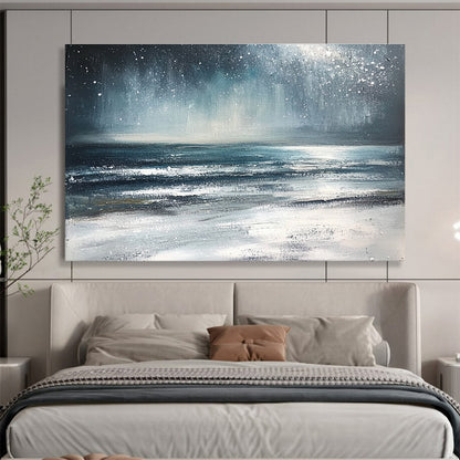 Starry Night Over the Ocean Art for Nautical - Themed Bedroom & Astronomy Lover’s Lounge SC412
