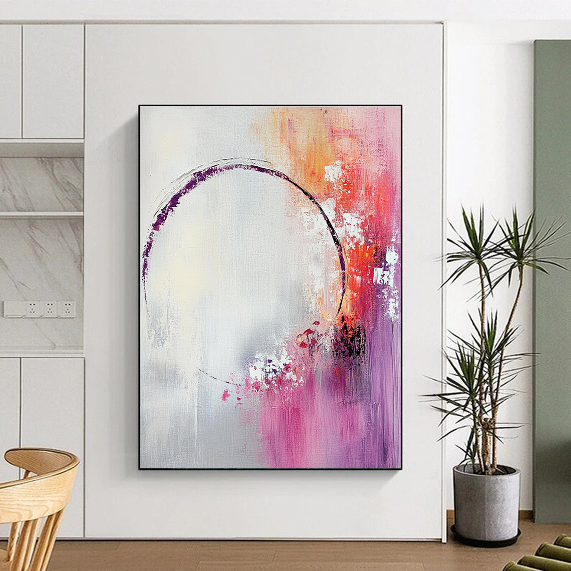 Purple and Orange Abstract Circle for Bohemian - Style Lounge & Art Gallery Foyer STSC429