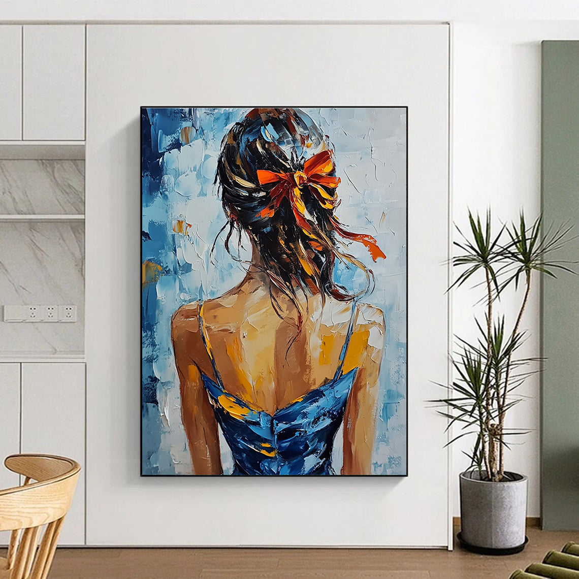 Girl with Ribbon in Hair (Back View) for Feminine Boutique & Art - Centric Bedroom STSC879
