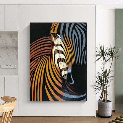 Stylized Zebra Head Art for Modern Art Gallery & Creative Studio DLZ2147