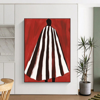 Figure in Striped Cloak Art for Themed Costume Shop & Avant - Garde Fashion Studio STSC932