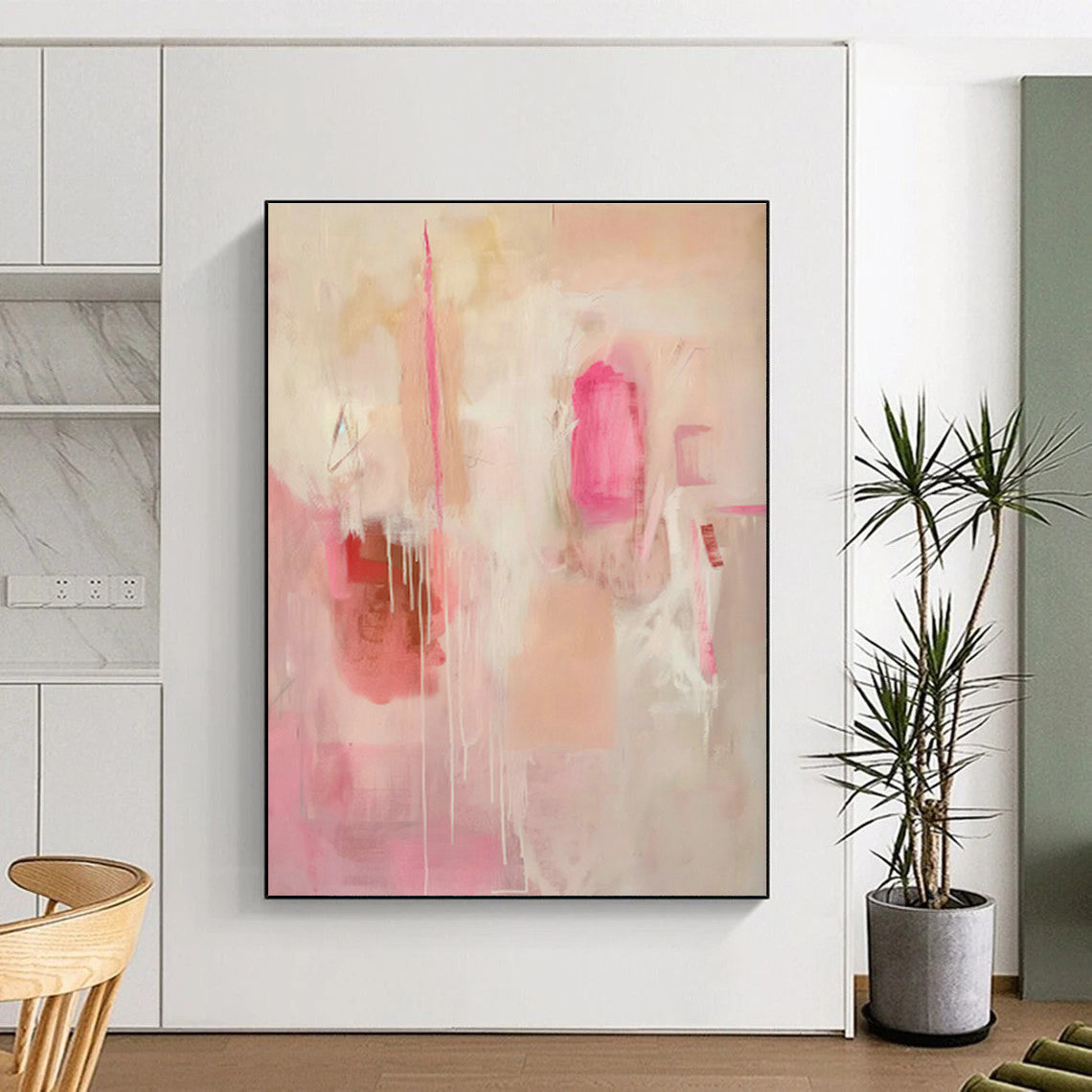 Pink Abstract Art for Feminine Boudoir & Floral - Themed Boutique DLZ0716