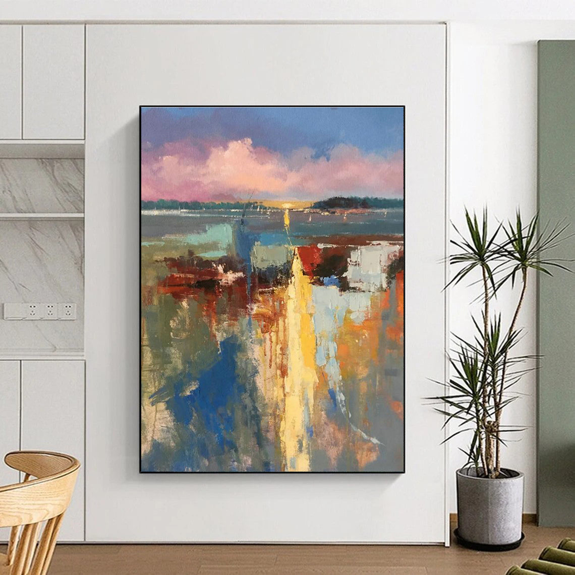 Colorful Coastal Abstract Art for Sunroom & Yacht Club DLZ2278