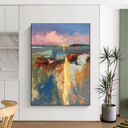 Colorful Coastal Abstract Art for Sunroom & Yacht Club DLZ2278