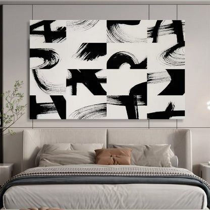 Ink - Brushstroke Collage Art for Contemporary Asian - Inspired Lounge DLZ2831
