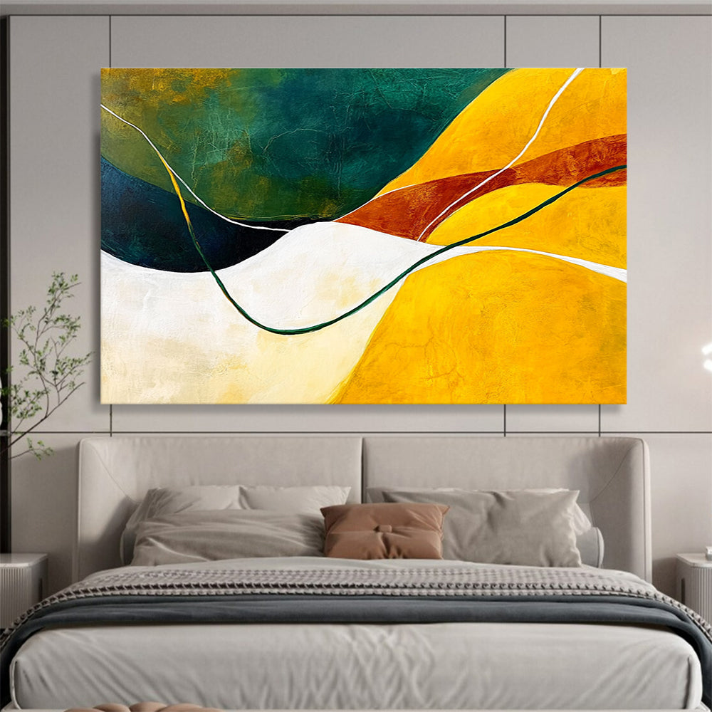 Curved - Line Abstract Art for Modern Wellness Center & Creative Yoga Studio SC268