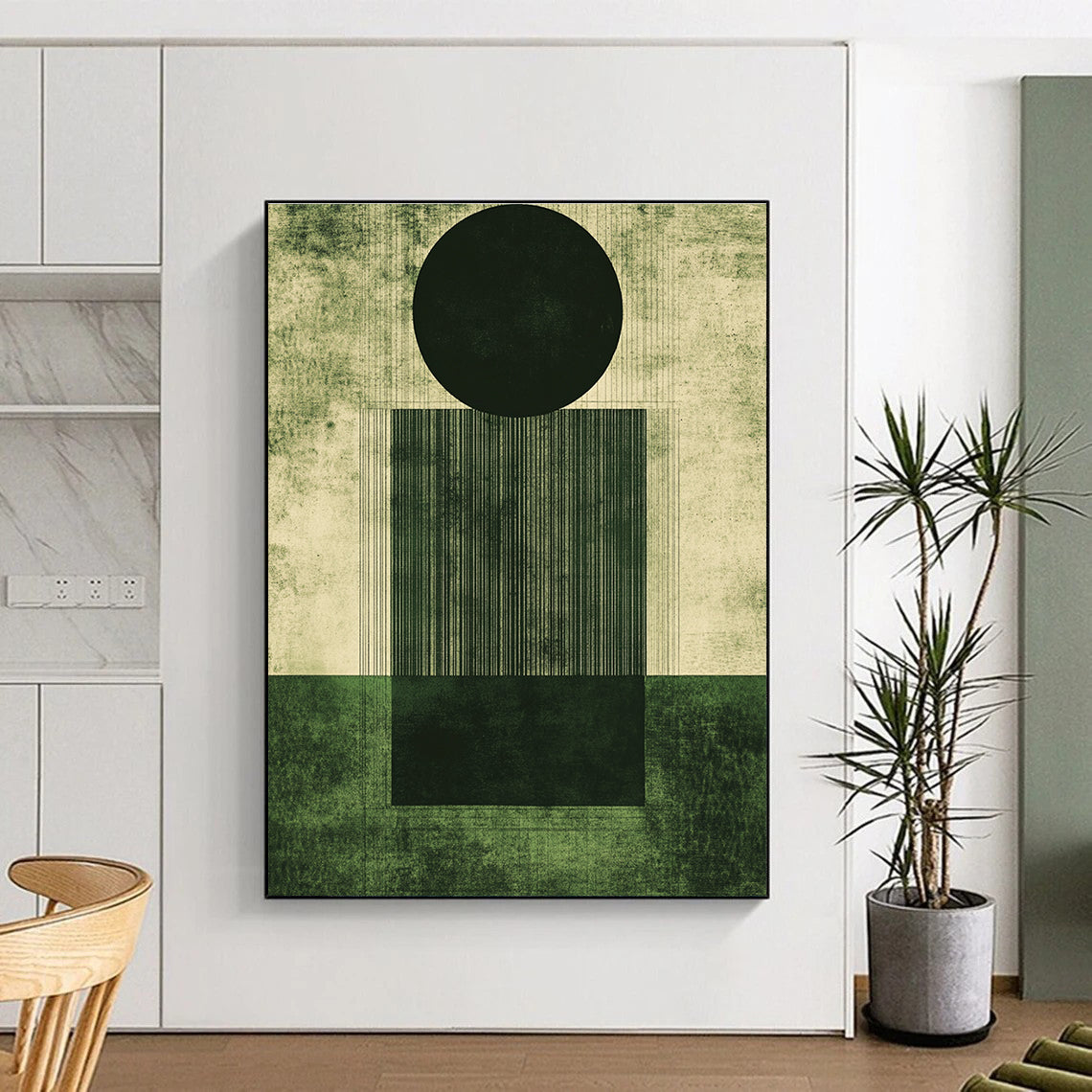 Geometric Black and Green for Avant - Garde Home Living Room & Modern Art Institute STSC1006