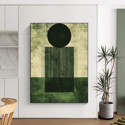 Geometric Black and Green for Avant - Garde Home Living Room & Modern Art Institute STSC1006