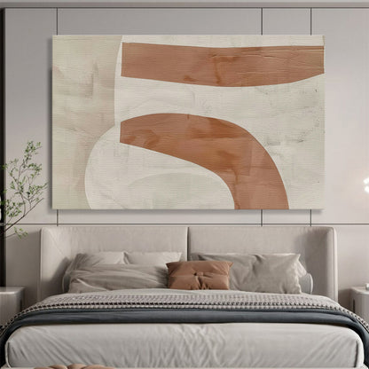 Brown - White Curve Abstract for Contemporary Art Studio DLZ2972