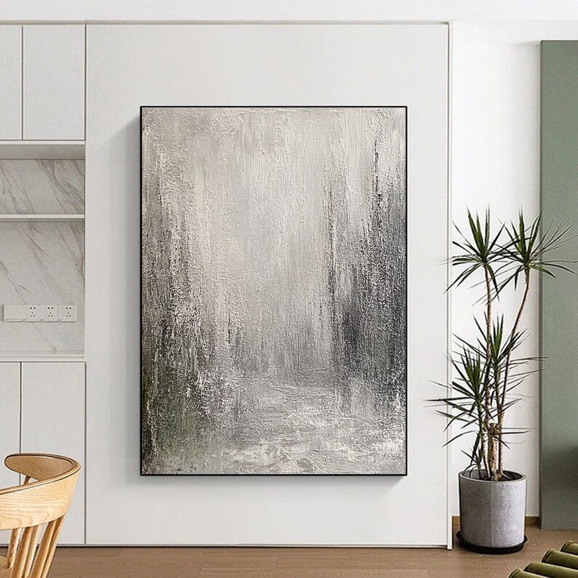 Gray Textured Abstract for Modern Minimalist Lounge & Art Gallery Installation STSC487