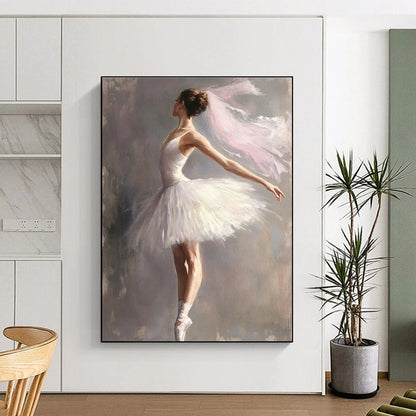 Ballerina in White Tutu for Classical Dance Studio & Elegant Home Dining Room STSC1004