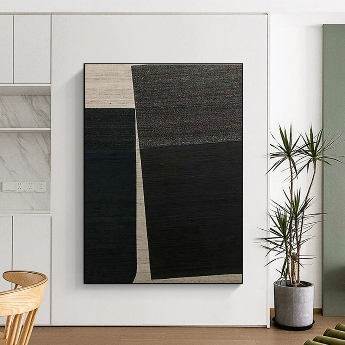 Black - White Geometric Art for Industrial - Style Café & Modern Art Gallery DLZ1505