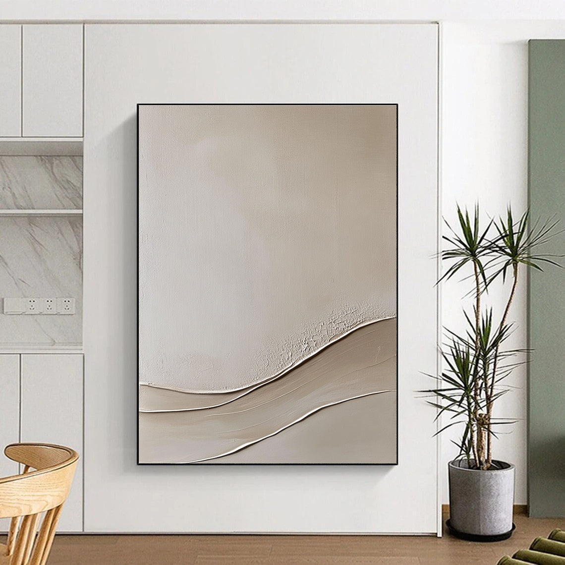 Beige Textured Abstract for Minimalist Living Room & Spa Retreat STSC867